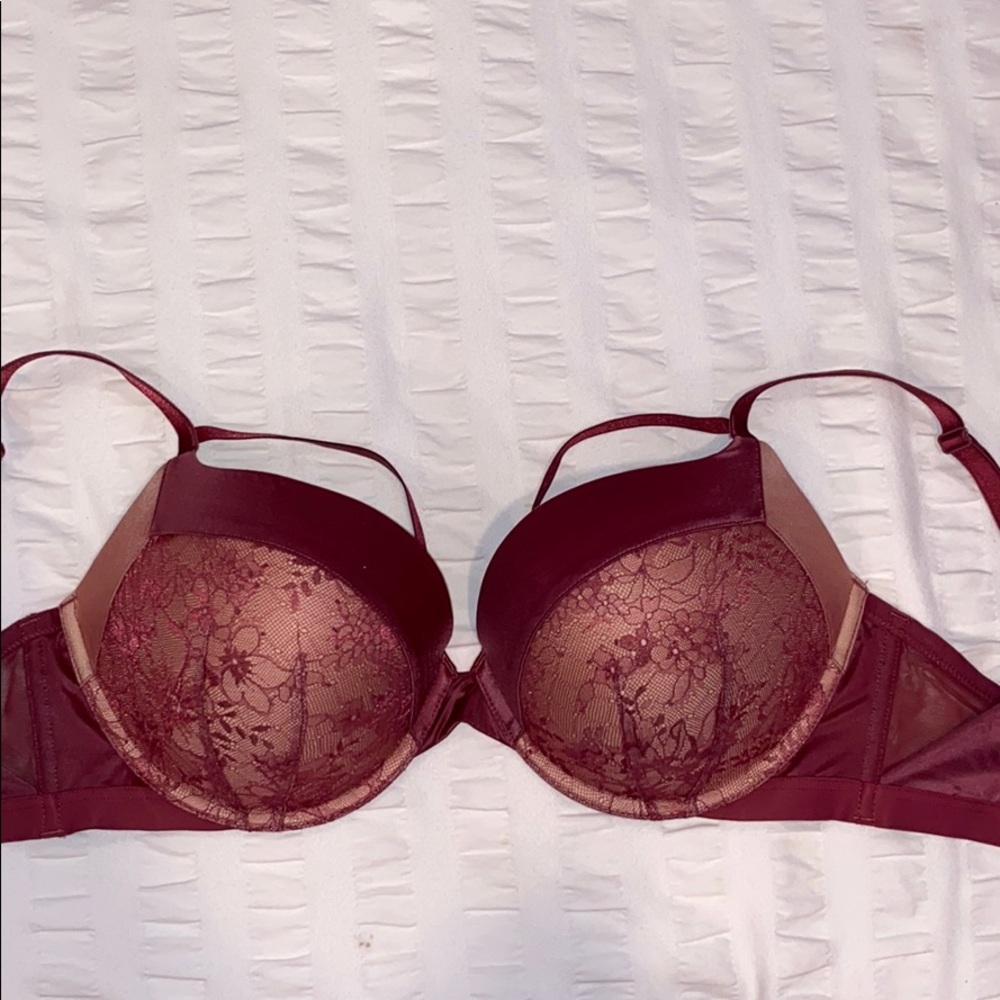 Wine color Victoria’s Secret push-up bra